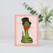 Happy Valentine's Day Snake Postkarte (Stehend Vorderseite)