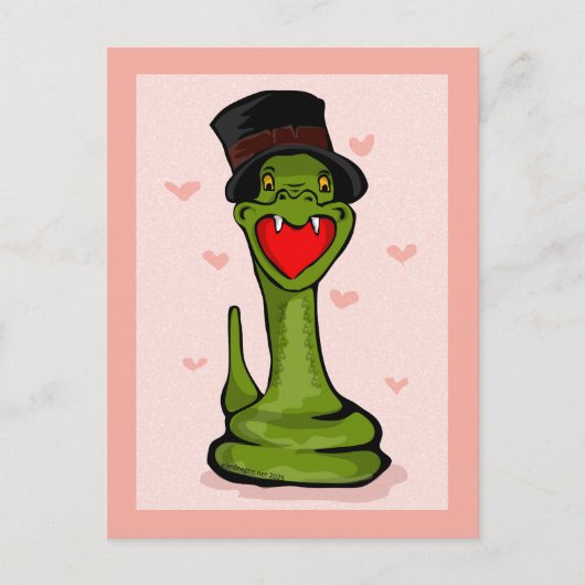 Happy Valentine's Day Snake Postkarte (Vorderseite)