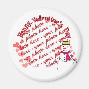 Happy Valentine's Day Snowy Sweetheart Girl Magnet