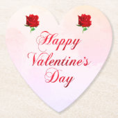 Happy Valentine's Day Soft Pastel Rote Rosen Party Untersetzer (Vorderseite)