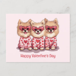 Happy Valentines Day Spitz Hunde Feiertagspostkarte