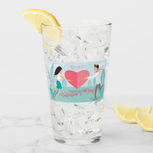 Happy Valentine's Day Spring Garden Glas (Vorderseite Ice)