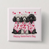 Happy Valentines Day Standard Poodle Hunde Button (Vorderseite)