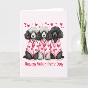 Happy Valentines Day Standard Poodle Hunde Feiertagskarte