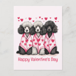 Happy Valentines Day Standard Poodle Hunde Feiertagspostkarte