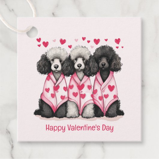 Happy Valentines Day Standard Poodle Hunde Geschenkanhänger (Vorderseite)