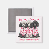 Happy Valentines Day Standard Poodle Hunde Magnet (Vorderseite/Rückseite)