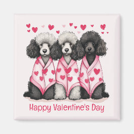 Happy Valentines Day Standard Poodle Hunde Magnet
