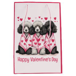 Happy Valentines Day Standard Poodle Hunde Mittlere Geschenktüte