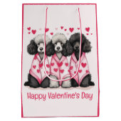 Happy Valentines Day Standard Poodle Hunde Mittlere Geschenktüte (Rückseite)