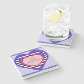 Happy Valentine's Day Steinuntersetzer (Seitenansicht)