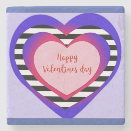 Happy Valentine's Day Steinuntersetzer (Vorderseite)