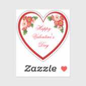Happy Valentine's Day Sticker Personalisiert (Blatt)