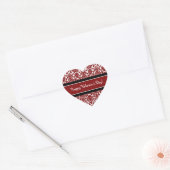 Happy Valentine's Day Stickers Red Damask (Umschlag)