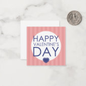 Happy Valentine's Day | Streifen Mitteilungskarte (Vorderseite/Rückseite Beispiel)