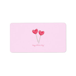 Happy valentine's day Sweet candy Herz Lollipop Adressaufkleber