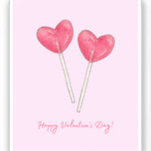 Happy valentine's day Sweet candy Herz Lollipop Aufkleber (Vorderseite)
