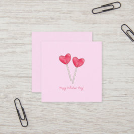 Happy valentine's day Sweet candy Herz Lollipop Quadratische Visitenkarte