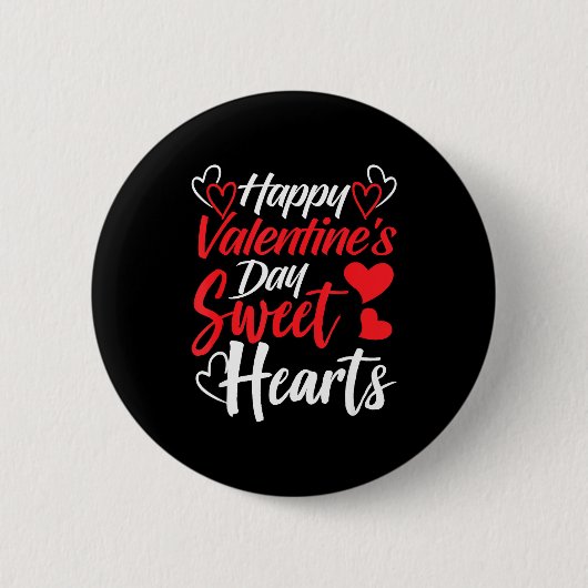 Happy Valentine's Day Sweet Hearts Couples Valenti Button (Vorderseite)