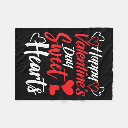 Happy Valentine's Day Sweet Hearts Couples Valenti Fleecedecke (Vorderseite (Horizontal))