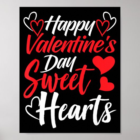 Happy Valentine's Day Sweet Hearts Couples Valenti Poster (Vorne)