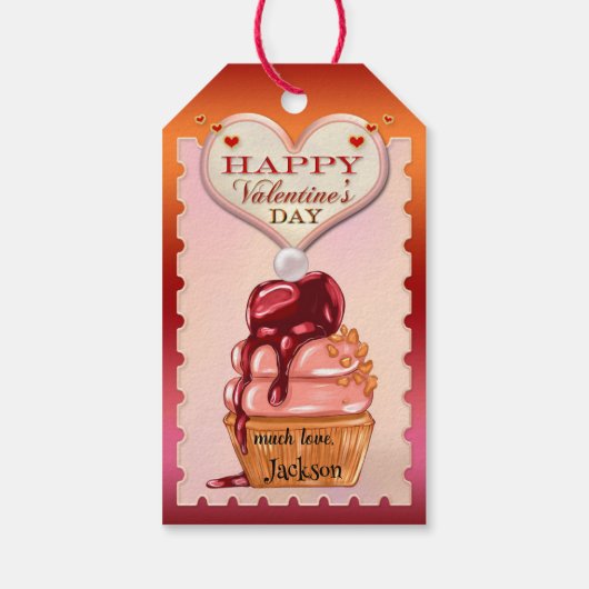 Happy Valentine's Day Sweet Muffin Geschenkanhänger (Rückseite)