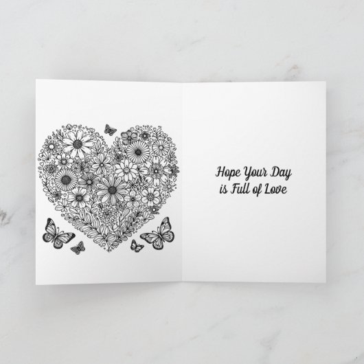 Happy Valentine's Day Sweetheart | Farbseite Karte (Innenseite)