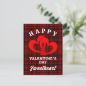 HAPPY VALENTINE'S DAY SWEETHEART POSTKARTE (Stehend Vorderseite)
