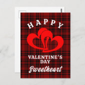 HAPPY VALENTINE'S DAY SWEETHEART POSTKARTE (Vorne/Hinten)