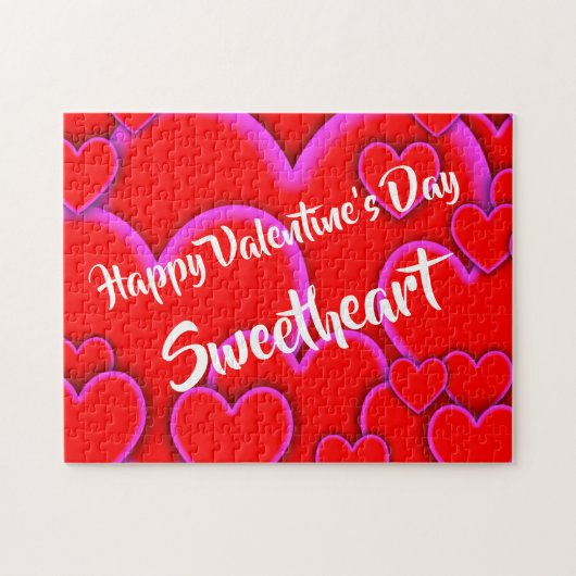 Happy Valentines Day Sweetheart Romantische Sitte Puzzle (Horizontal)