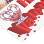 Happy Valentine's Day Tablecloth Kühe Rotes Herz Tischdecke (Schrägansicht)