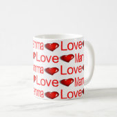 Happy Valentine's Day Tasse Liebe Mama Rote Herzen (VorderseiteRechts)