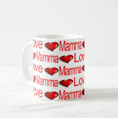 Happy Valentine's Day Tasse Liebe Mama Rote Herzen (Vorderseite Links)