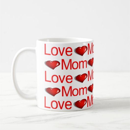 Happy Valentine's Day Tasse Liebe Mama Rotes Herz (Links)