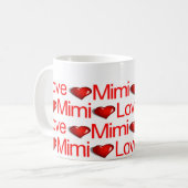 Happy Valentine's Day Tasse Liebe Mimi Rote Herzen (Vorderseite Links)