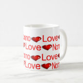 Happy Valentine's Day Tasse Liebe Nonno Red Hearts (VorderseiteRechts)