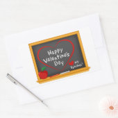 Happy Valentine's Day Teacher Rechteckiger Aufkleber (Umschlag)
