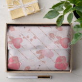 Happy Valentine's Day Teddy Bären Muster auf Pink Seidenpapier (Geschenk)