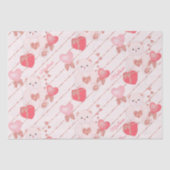 Happy Valentine's Day Teddy Bären Muster auf Pink Seidenpapier (Vorderseite)