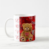 Happy Valentine's Day Teddy Bear Heart Cute Kaffeetasse (Links)
