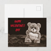 Happy Valentine's Day Teddy Bear Holiday Postkarte (Vorne/Hinten)