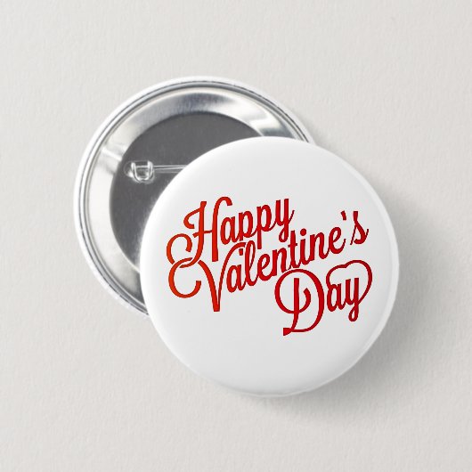 Happy Valentine's Day Text Design Button (Vorne & Hinten)