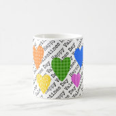 Happy Valentines Day Text Farbige Herz-Liebe Kaffeetasse (Mittel)