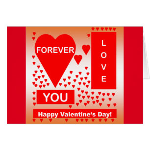 Happy Valentine's Day Text Forever Love Hearts Red