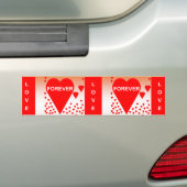 Happy Valentine's Day Text Forever Love Hearts Red Autoaufkleber (Auf Auto)