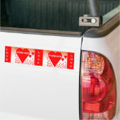 Happy Valentine's Day Text Forever Love Hearts Red Autoaufkleber (Auf Lkw)