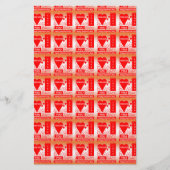 Happy Valentine's Day Text Forever Love Hearts Red Briefpapier (Vorderseite)