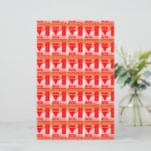Happy Valentine's Day Text Forever Love Hearts Red Briefpapier (Stehend Vorderseite)
