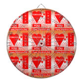 Happy Valentine's Day Text Forever Love Hearts Red Dartscheibe (vorne)