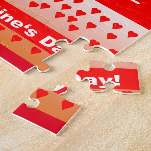 Happy Valentine's Day Text Forever Love Hearts Red Puzzle (Seite)
